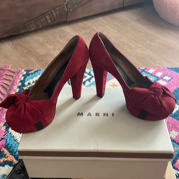 Vintage from the early to mid 2000s MARNI Burgundy Punp 37.5 - Picture 8 of 10